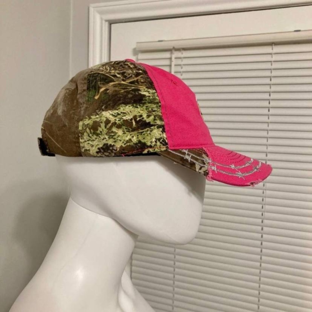 Pink Camo Distressed Cap - Picture 4 of 7